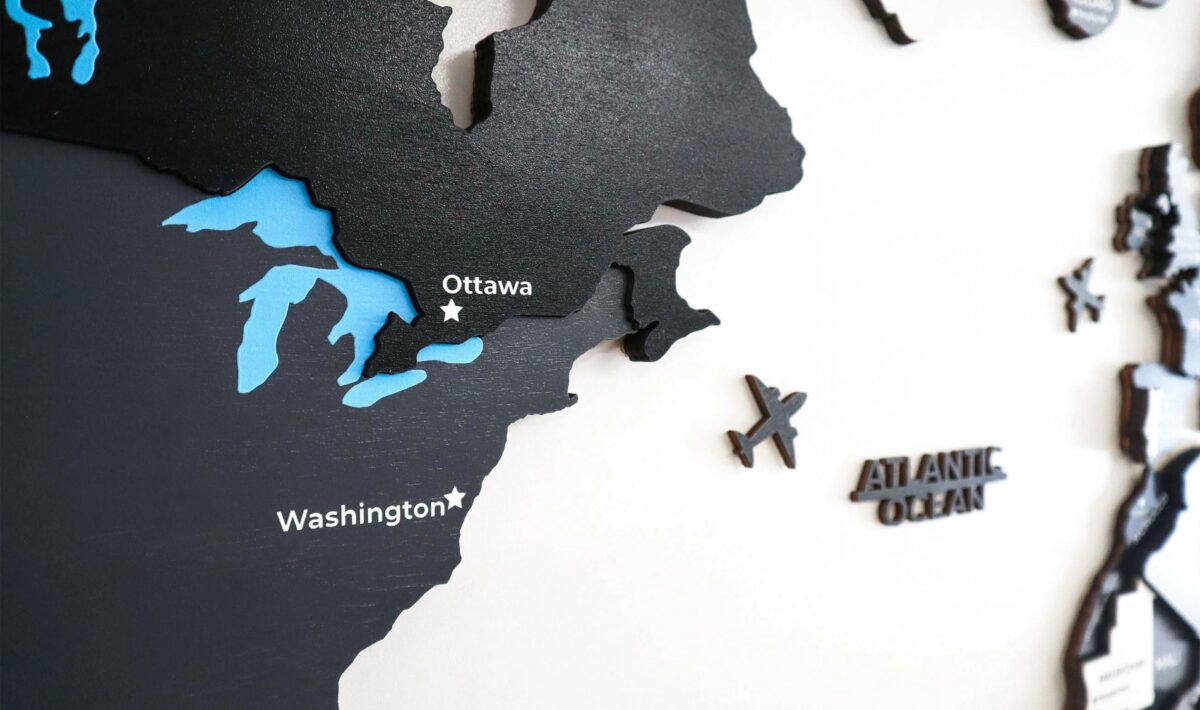 Gray Wooden World Map - Image 4